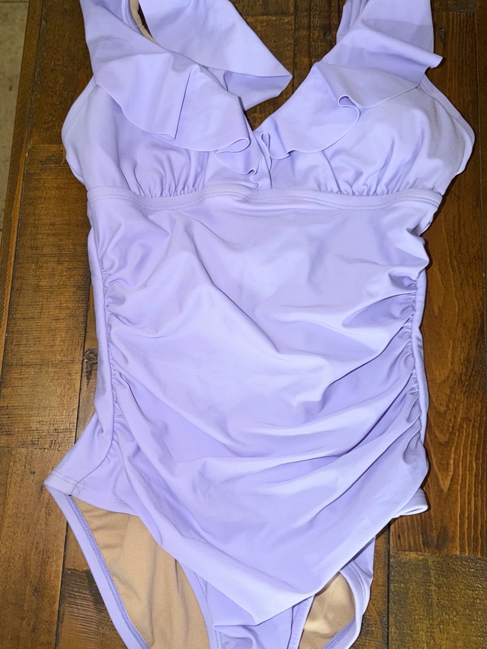 Women Lavender Ruffle One-Piece Swimsuit